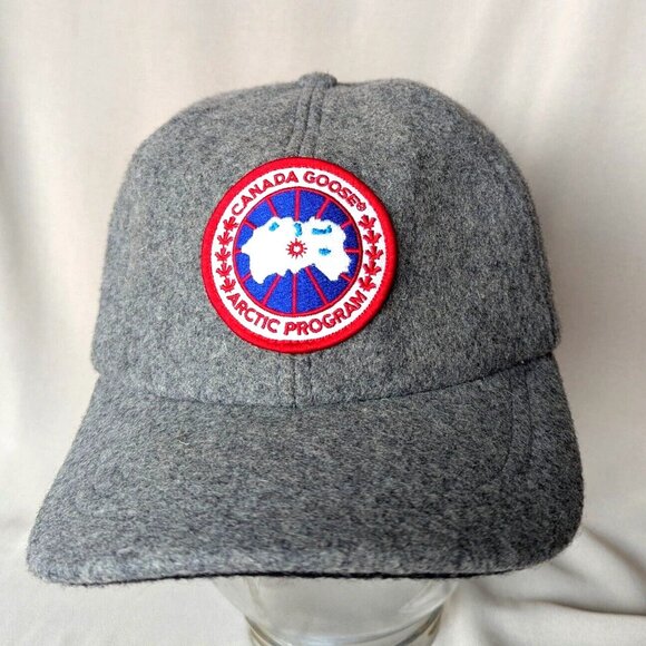Rare CANADA GOOSE Wool Winter Baseball Cap with Ear Flaps Gray - Picture 2 of 8
